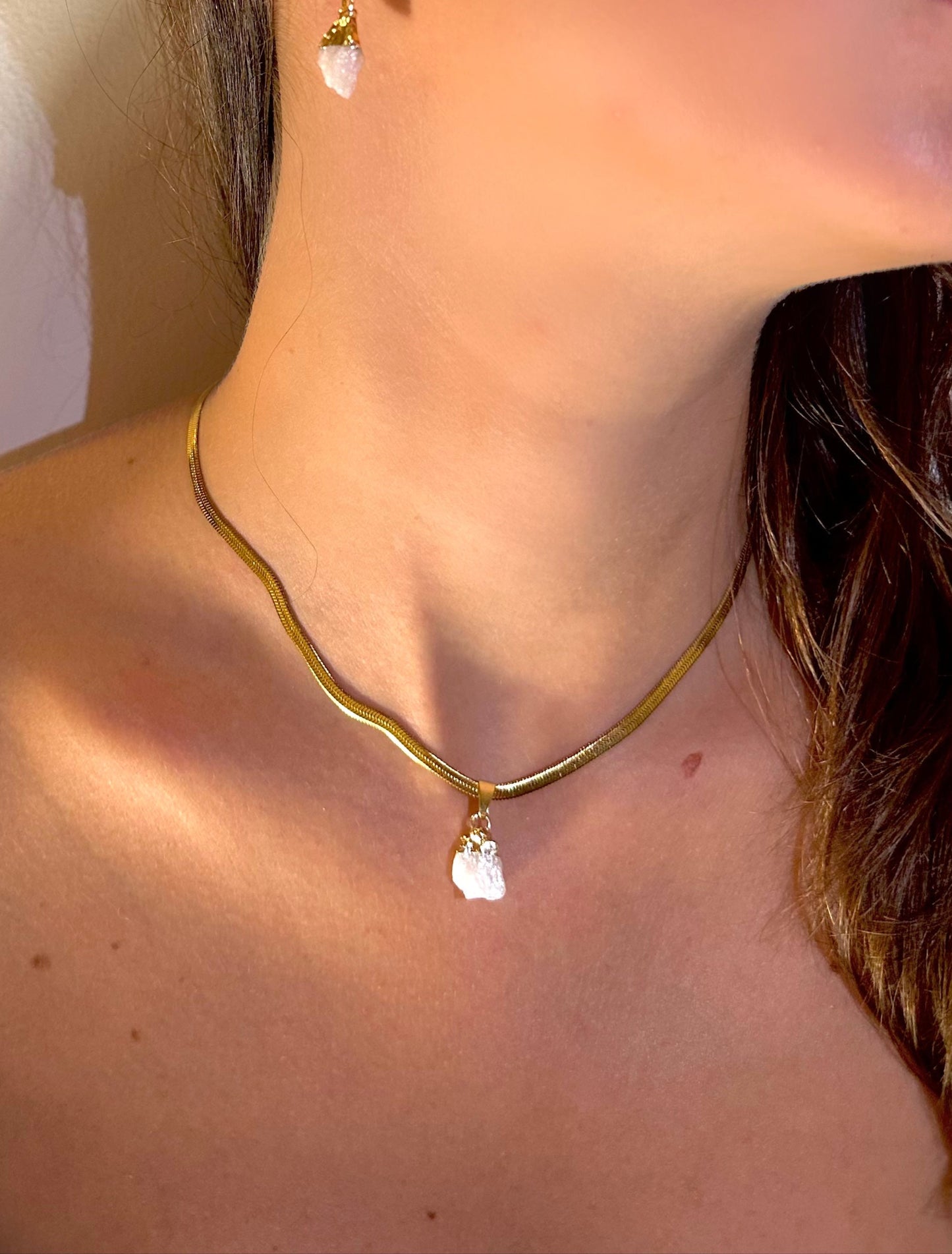 Pietra della Luna - Catena Snake (Capricorno & Ariete)