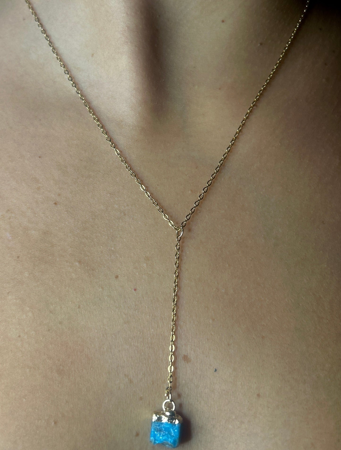 Apatite blu (Gemelli & Acquario) - Collana Pendente